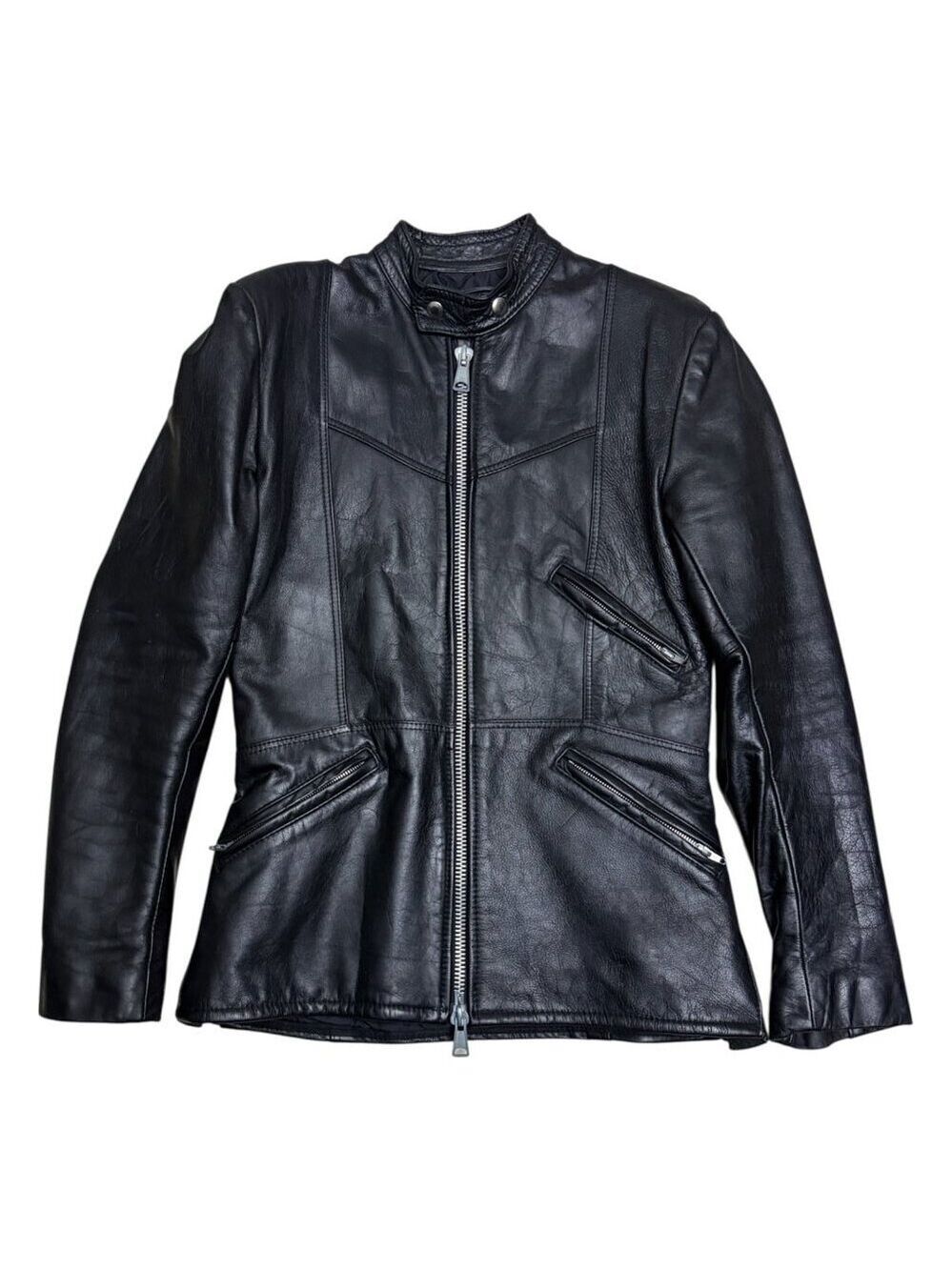 BRISTOL Vintage Golden Crown LEATHER Luxury Motorcycle Biker Jacket Womens Small